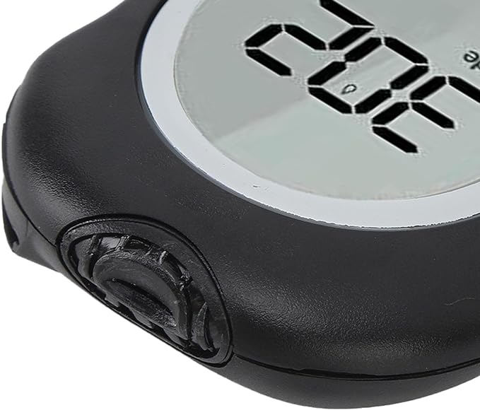 Digital device with a circular display showing numbers on a white background