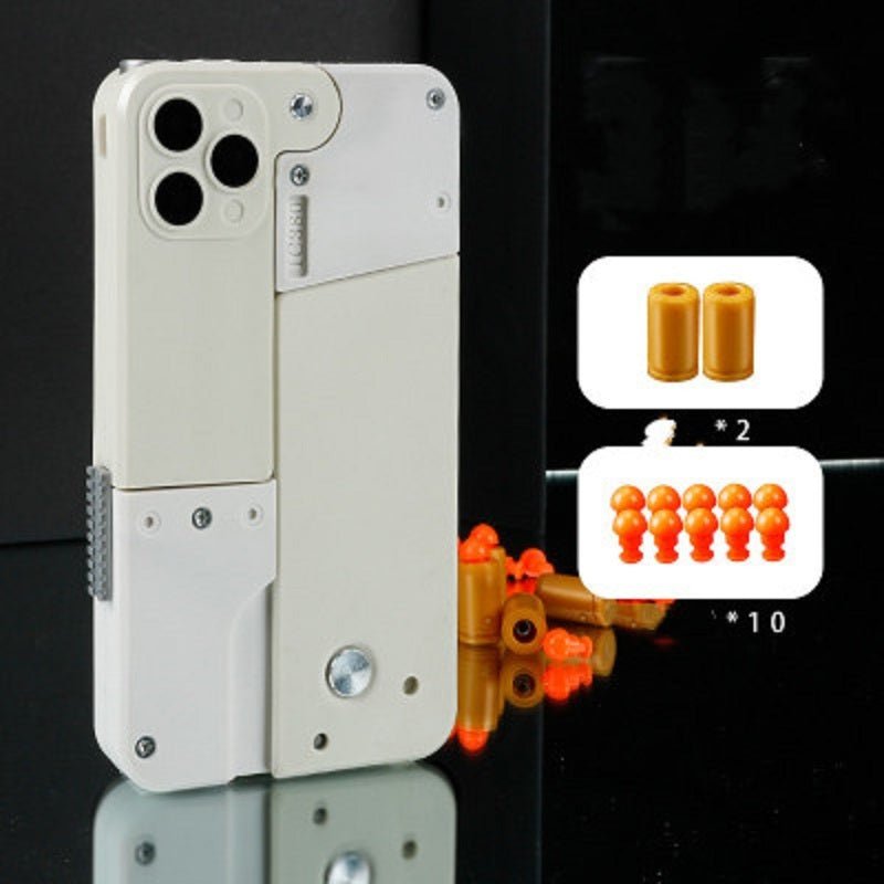 Harmless Folding Pistol Bullet Automatic Shell Throwing Toy Creative Soft Mobile Phone Appearance Gun