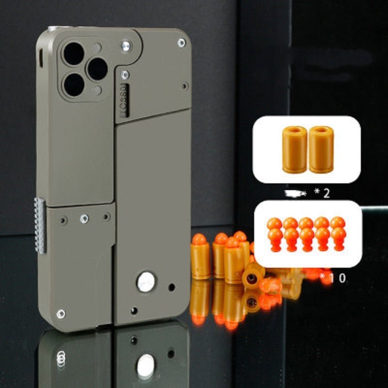 Harmless Folding Pistol Bullet Automatic Shell Throwing Toy Creative Soft Mobile Phone Appearance Gun
