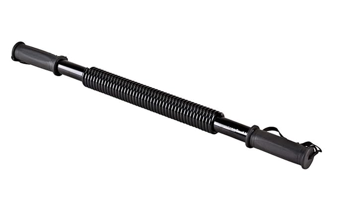 Black metal spring-loaded tool on a white background