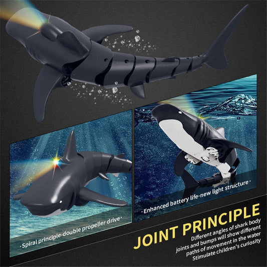 Remote Control Shark Remote Control Boat Water Toy Children's Toy Rowing Water Toy Diving - PERSP SMS