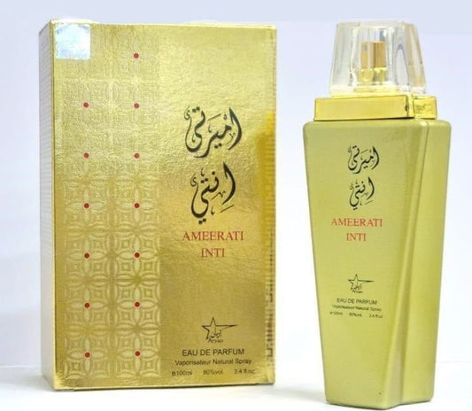 Ameerati Inti perfume bottle and packaging on a white background