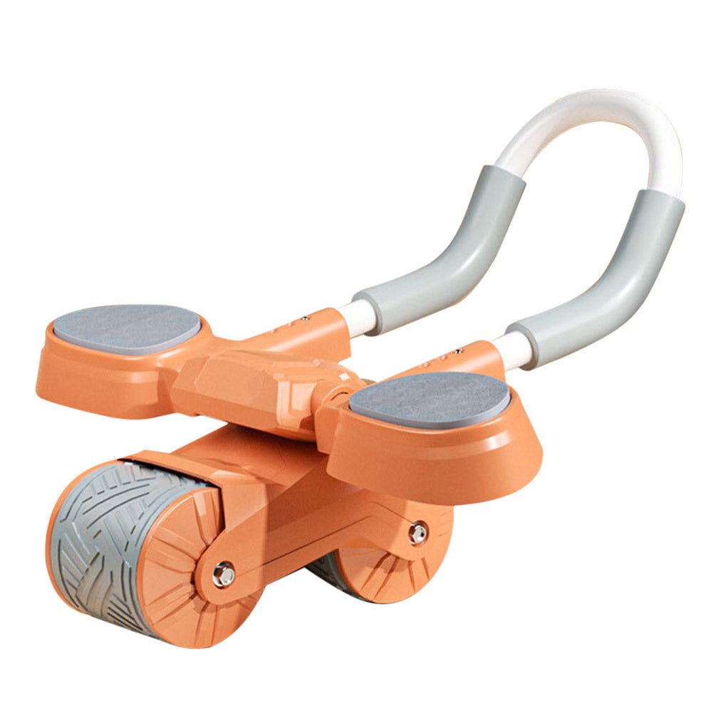 Orange and gray toy scooter with a white background