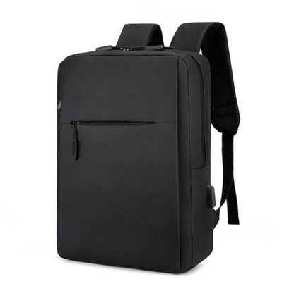 Black backpack on a white background
