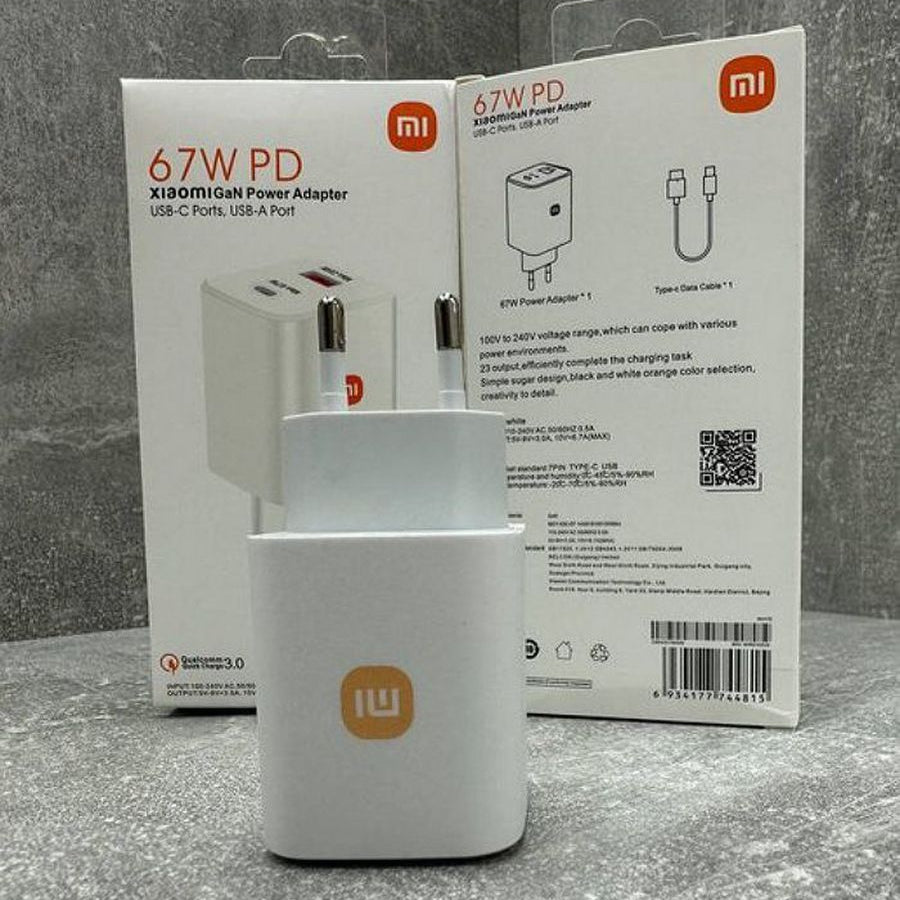 Dual Input Fast Charging Adapter (67 PD)