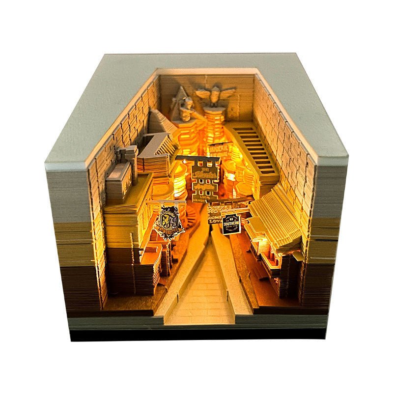 Light Panoramic 3d Creativity Paper Carving Desk Sticky Notes