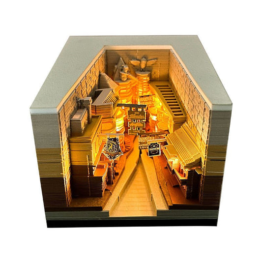 Light Panoramic 3d Creativity Paper Carving Desk Sticky Notes