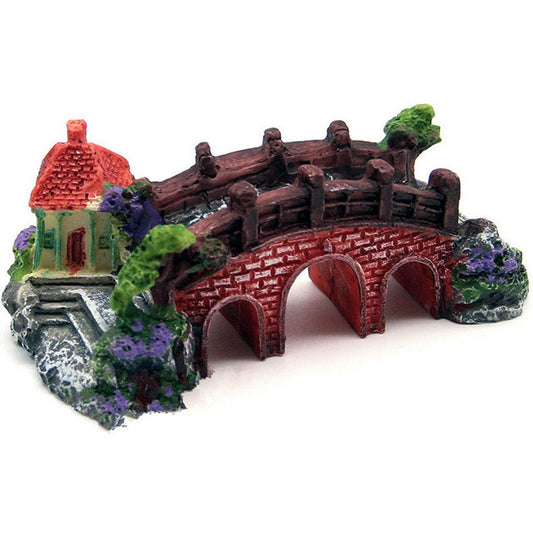 Fish Tank Aquarium Landscape Rockery Fake Bridge Landscaping Decoration