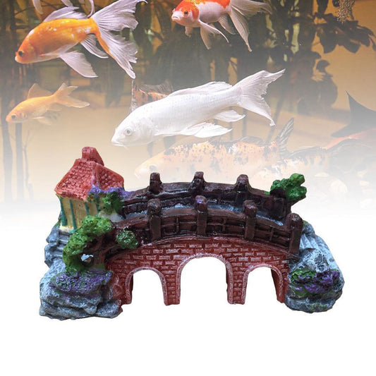 Fish Tank Aquarium Landscape Rockery Fake Bridge Landscaping Decoration