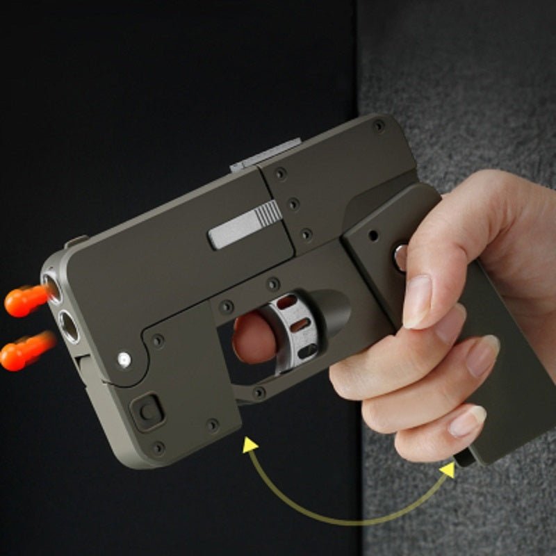 Harmless Folding Pistol Bullet Automatic Shell Throwing Toy Creative Soft Mobile Phone Appearance Gun