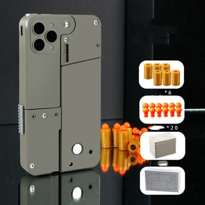 Harmless Folding Pistol Bullet Automatic Shell Throwing Toy Creative Soft Mobile Phone Appearance Gun