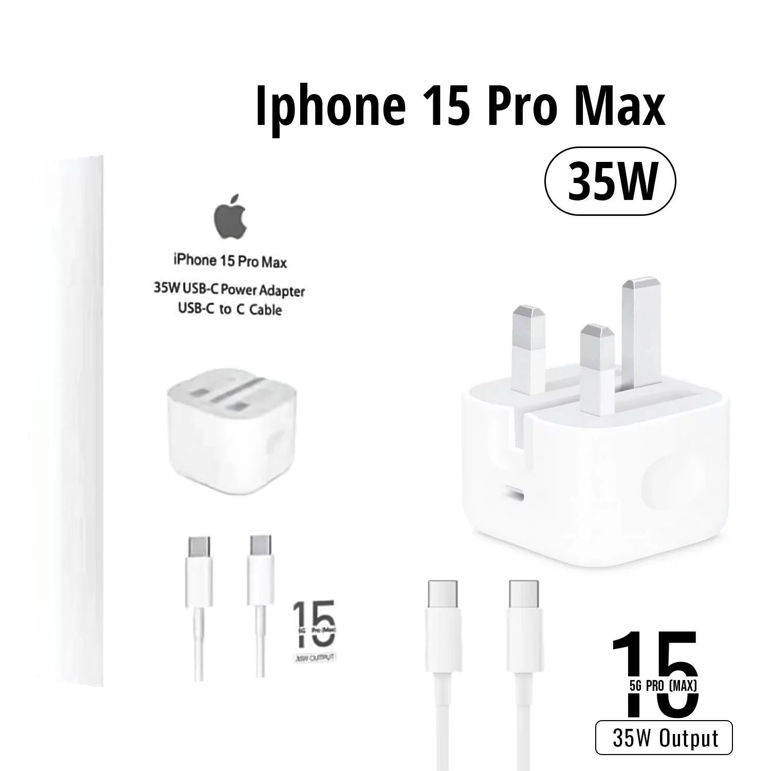 iPhone USB-C Power Adapter & Cable - PERSP SMS