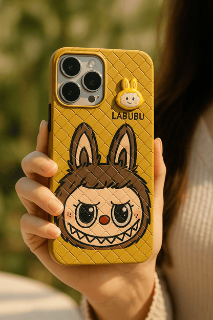 Labubu - 3D Bunny Woven‑Texture Protective iPhone Case