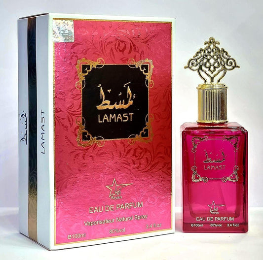 Lamast Eau de Parfum bottle and packaging on a white background