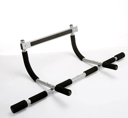 Gymnastic rings with black padding on a white background