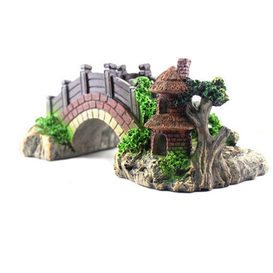 Resin Bridge Arch Bridge Black Red Bridge Fish Tank Landscaping Decoration Bridge
