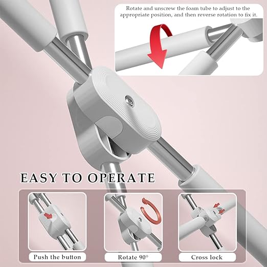 Gray foam tube holder with instructions on a pink background